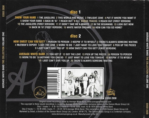 AVERAGE WHITE BAND, Show Your Hand / How Sweet Can You Get? / Average White Band (Edsel Records; EDSD 2030, UK 2009 Reissue, Card Slipcase with Jewel Case inside) 2xCD VG+/VG+ - Image 2