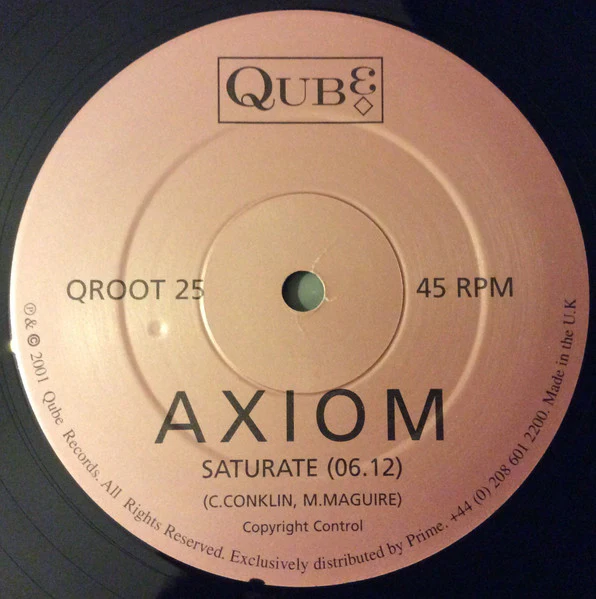 AXIOM, Saturate / Silkworm (Qube; QROOT 25, UK 2002) 12" VG+/VG - Image 3
