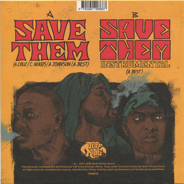 AZ, RAEKWON, PRODIGY, Save Them (Tuff Kong Records; TKR019, Italy 2018, Picture Sleeve, Red Vinyl) 7" VG+/VG+ - Image 2