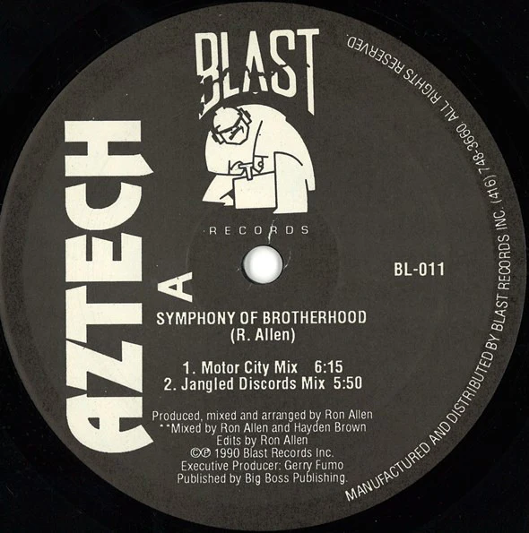 AZTECH, Symphony Of Brotherhood (Blast Records ; BL-011, Canada 1990), SALE - Up to 50% Off the Original Price 12" /VG+