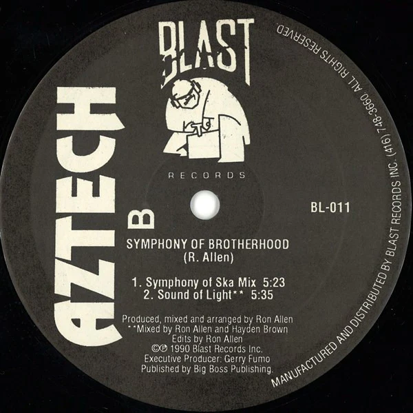 AZTECH, Symphony Of Brotherhood (Blast Records ; BL-011, Canada 1990), SALE - Up to 50% Off the Original Price 12" /VG+ - Image 2