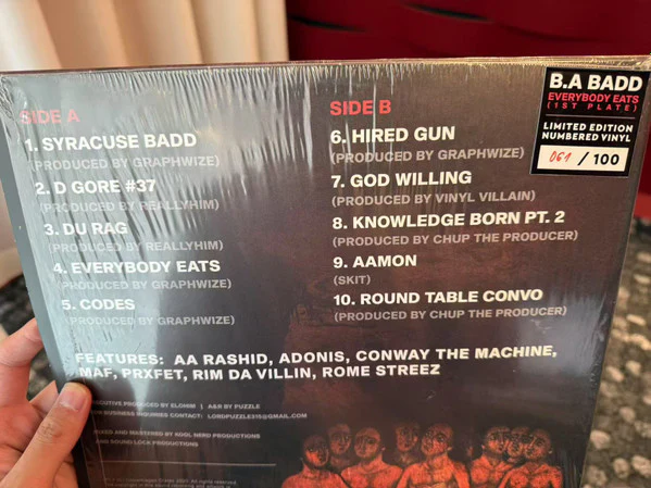 B.A. BADD, Everybody Eats (1st plate) (Copenhagen Crates; CC036, Denmark 2020, Limited edition 57/100) LP VG/VG+ - Image 2