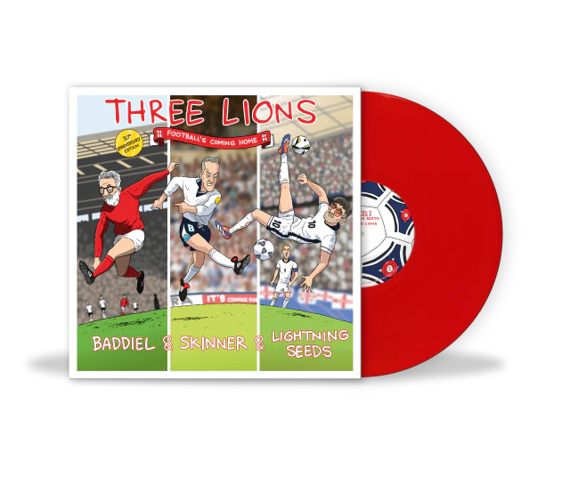 BADDIEL, SKINNER & LIGHTNING SEEDS, Three Lions (Football's Coming Home): 30th Anniversary Edition (Sony; 19958448117, Europe 2026 Reissue, Red Vinyl) 7" NEW/NEW - PRE-ORDER - Image 2