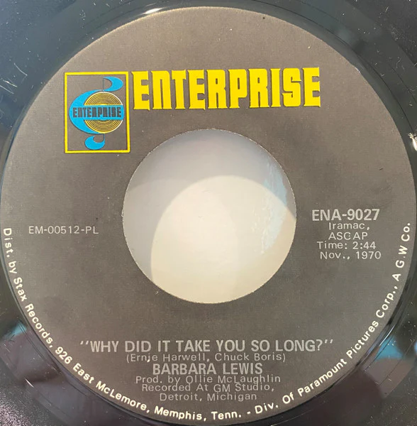 BARBARA LEWIS, Ask The Lonely / Why Did It Take You So Long (Enterprise; ENA-9027, US 1970) 7" /G+ - Image 2
