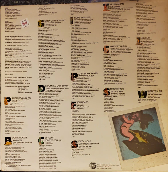 BARNES & BARNES, Voobaha (Rhino Records; RNLP 013, US 1980, "VOQBAHA" Misprint Sleeve) LP VG/VG - Image 2