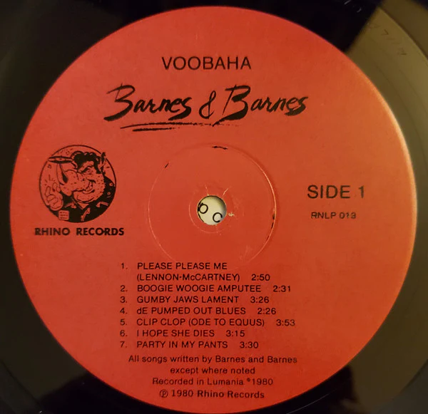 BARNES & BARNES, Voobaha (Rhino Records; RNLP 013, US 1980, "VOQBAHA" Misprint Sleeve) LP VG/VG - Image 3