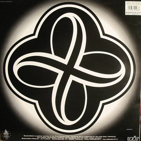 BASIC GRAVITY, E.P. (Superstition; SUPERSTITION 2019, Germany 1994, Titled Company Sleeve) 12" EP VG/G+ - Image 2