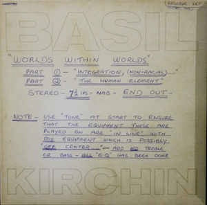 BASIL KIRCHIN, Worlds Within Worlds (Trunk; JBH080LP, UK 2019 Reissue, Gatefold, Insert, Gold Vinyl, Limited To 300) LP EX/EX