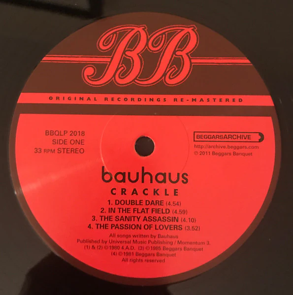 BAUHAUS, Best Of Bauhaus | Crackle (Beggars Banquet; BBQLP 2018, Europe 2000s Reissue, Gatefold) 2xLP NEW/NEW - Image 3