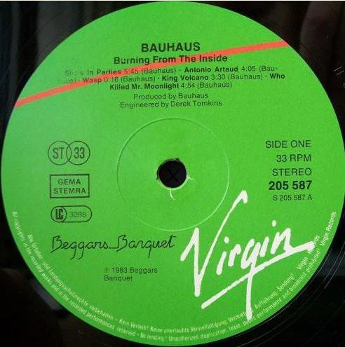 BAUHAUS, Burning From The Inside (Virgin Green/Red; 205 587-320, Europe 1983, Inner) LP G+/G+ - Image 3