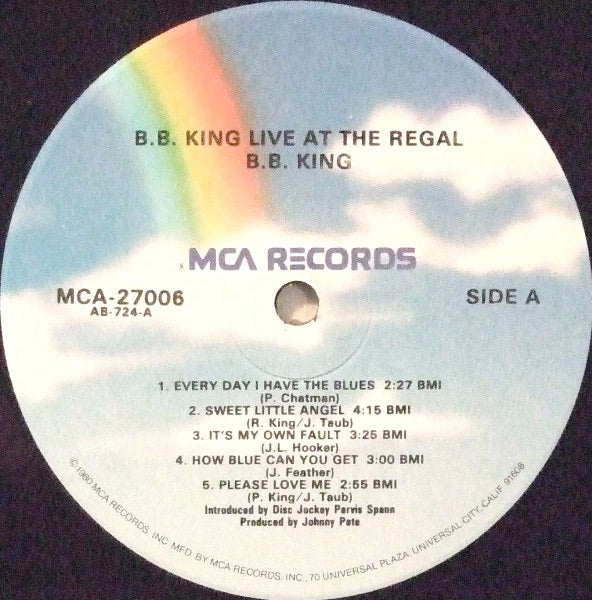 B.B. KING, Live At The Regal (MCA Records; MCA-27006, US 1980 Reissue) LP VG/VG+ - Image 3