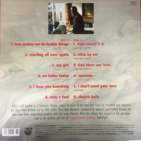 B.B. SEATON, Experienced Lover (Soul Beat; SBLP014, UK 1996, Glossy Sleeve) LP VG/VG+ - Image 2