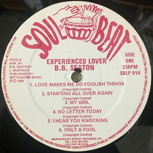 B.B. SEATON, Experienced Lover (Soul Beat; SBLP014, UK 1996, Glossy Sleeve) LP VG/VG+ - Image 3