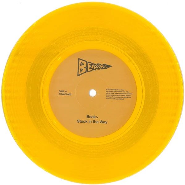 BEAK>, Stuck In The Way / Poundland Aquaman (Friendly Recordings; FRWC7006, UK 2025, Picture Sleeve, Limited To 900 On Orange Vinyl) 7" EX/EX - Image 3