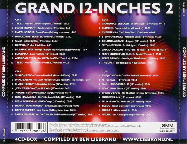 BEN LIEBRAND, Grand 12-Inches 8 (Sony Music; 88697863532, Netherlands 2011, Double CD Case) 4xCD VG+/VG+ - Image 2