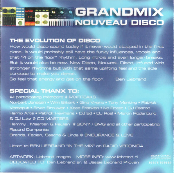 BEN LIEBRAND, Grandmix Nouveau Disco (Sony BMG Music Entertainment; 82876 839692, Netherlands 2006) 3xCDs VG+/EX - Image 3