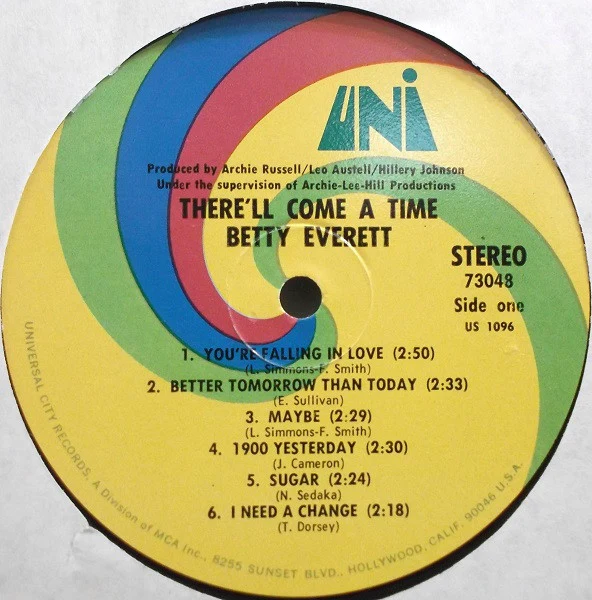 BETTY EVERETT, There'll Come A Time (UNI Records ; 73048, US 1969) LP /VG - Image 3