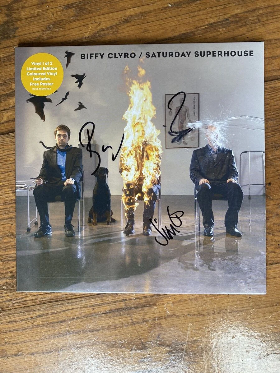 BIFFY CLYRO, Saturday Superhouse (14th Floor Records; 14FLR19V1, UK 2007, Gatefold, Poster, Stickered Sleeve, Orange Vinyl, Signed By All 3 On Front Cover And Poster), SALE - Up to 50% Off t 7" VG+/VG+