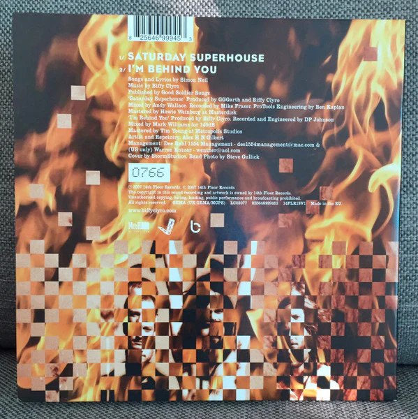 BIFFY CLYRO, Saturday Superhouse (14th Floor Records; 14FLR19V1, UK 2007, Gatefold, Poster, Stickered Sleeve, Orange Vinyl, Signed By All 3 On Front Cover And Poster), SALE - Up to 50% Off t 7" VG+/VG+ - Image 2