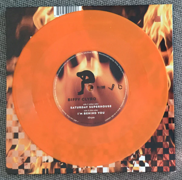 BIFFY CLYRO, Saturday Superhouse (14th Floor Records; 14FLR19V1, UK 2007, Gatefold, Poster, Stickered Sleeve, Orange Vinyl, Signed By All 3 On Front Cover And Poster), SALE - Up to 50% Off t 7" VG+/VG+ - Image 3