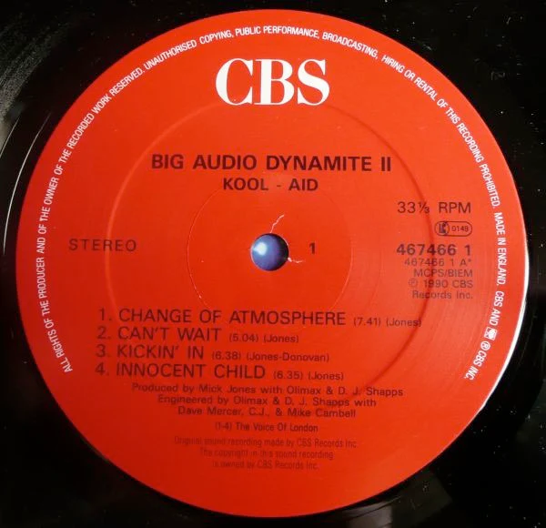 BIG AUDIO DYNAMITE II, Kool-Aid (CBS ; 467466 1, UK 1990, Insert) LP VG/VG+ - Image 3
