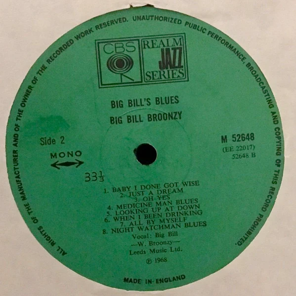 BIG BILL BROONZY, Big Bill's Blues (CBS; M 52648, UK 1968, Laminated Front Sleeve, Mono) LP VG/G+ - Image 3