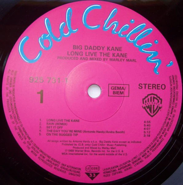BIG DADDY KANE, Long Live The Kane (Cold Chillin'; 925 731-1, Europe 1988) LP VG/G+ - Image 3