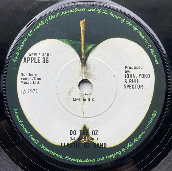 BILL ELLIOT & ELASTIC OZ BAND, God Save Us / Do the Oz (Apple Solid Centre; APPLE 36, UK 1971, Company Sleeve), SALE - Up to 50% Off the Original Price  7" VG+/EX - Image 2