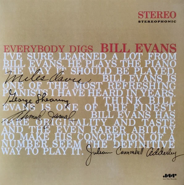 BILL EVANS, Everybody Digs Bill Evans (Jazz Wax Records; JWR 4517, Europe 2009 Reissue, 180 Gram Vinyl) LP NEW/NEW
