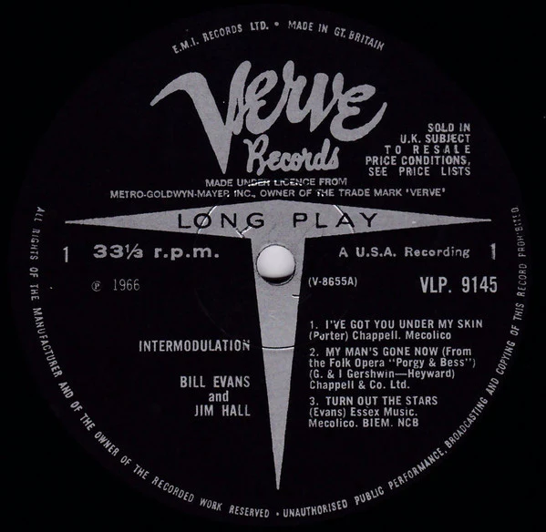 BILL EVANS, JIM HALL, Intermodulation (Verve Records; VLP 9145, UK 1966, Laminated Flipback Sleeve) LP VG/VG - Image 3