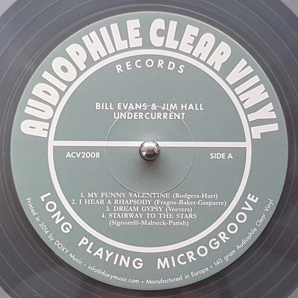 BILL EVANS - JIM HALL, Undercurrent (Doxy; ACV2008, Europe 2014 Reissue, Gatefold, Limited To 500 On Clear Vinyl) LP VG+/VG+ - Image 3