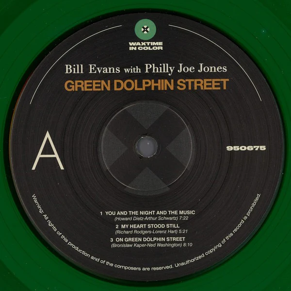 BILL EVANS WITH PHILLY JOE JONES, Green Dolphin Street (WaxTime In Color; 950675, Europe 2019 Reissue, 180 Gram Translucent Green Vinyl) LP NEW/NEW - Image 3