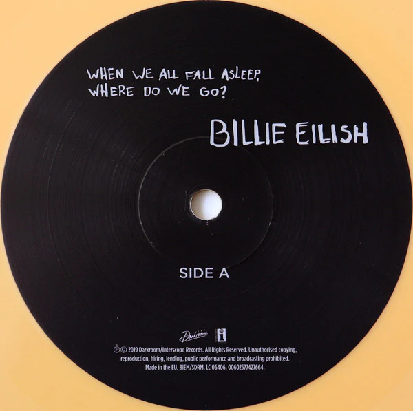 BILLIE EILISH, When We All Fall Asleep, Where Do We Go? (Interscope; 7742766, Europe 2019, Gatefold, Black Inner, Apricot vinyl) LP NEW/NEW - Image 3