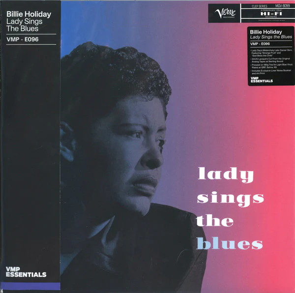 BILLIE HOLIDAY, Lady Sings The Blues (Verve / Vinyl Me, Please; B0032667-01, US 2020 Reissue, Pasteback Sleeve, Booklet, Print, 180 Gram Light Blue Vinyl, with Obi) LP VG+/VG+