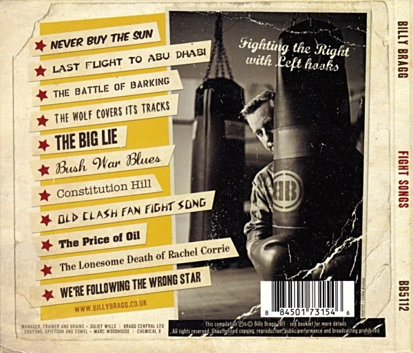 BILLY BRAGG, Fight Songs (A Decade Of Downloads) (Bragg Central Ltd. ; BB5112, UK 2011, Digipak) CD VG+/VG+ - Image 2