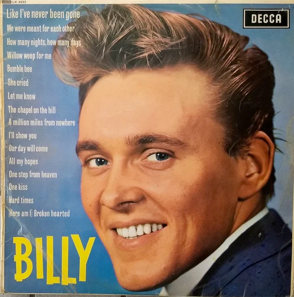 BILLY FURY, Billy (Decca Red Unboxed; LK 4533, UK 1963, Laminated Flipback Sleeve, Mono) LP VG/VG