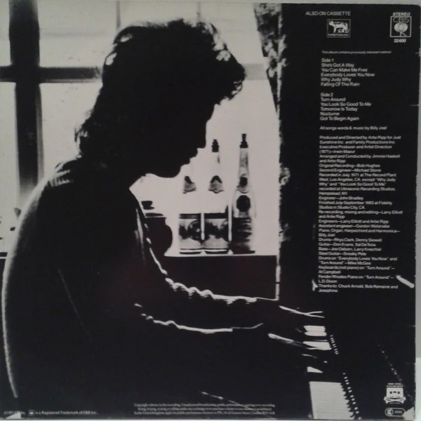 BILLY JOEL, Cold Spring Harbor (CBS Sunburst; CBS 32400, Europe 1983 Reissue) LP VG/VG - Image 2