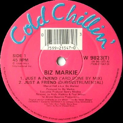 BIZ MARKIE, Just A Friend (Cold Chillin'; W9823T, UK 1990, Picture Sleeve) 12" G/VG - Image 3