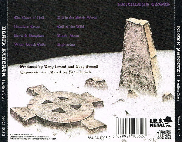 BLACK SABBATH, Headless Cross (I.R.S. Records; 564-24 1005 2, Europe 1989) CD VG+/VG - Image 2