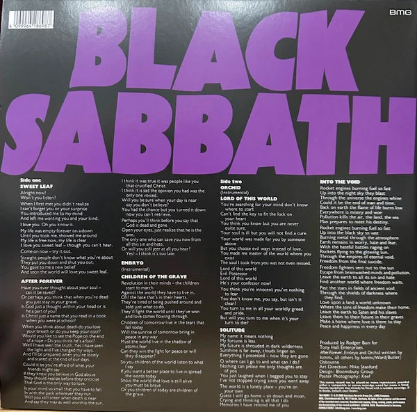 BLACK SABBATH, Master Of Reality (Deluxe) (BMG; 964186981, Europe 2025 Reissue, Gatefold, 2LP 140g Black Vinyl with bonus tracks), SALE - Up to 50% Off the Original Price 2xLP NEW/NEW - Image 2