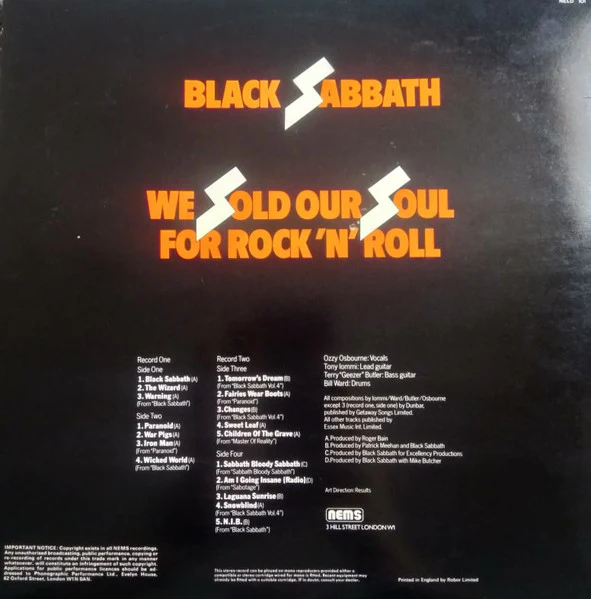 BLACK SABBATH, We Sold Our Soul For Rock 'N' Roll (NEMS; NELD 101, UK 1975, Gatefold, Glued-in Booklet) 2xLP VG/VG - Image 2