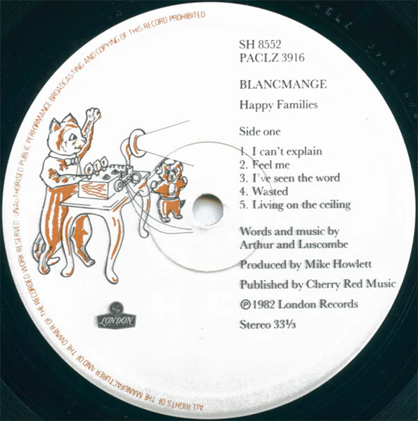 BLANCMANGE, Happy Families (London Records; SH 8552, UK 1983 Reissue, No "Sad Day - For Helen" In B Runout) LP VG/VG - Image 3