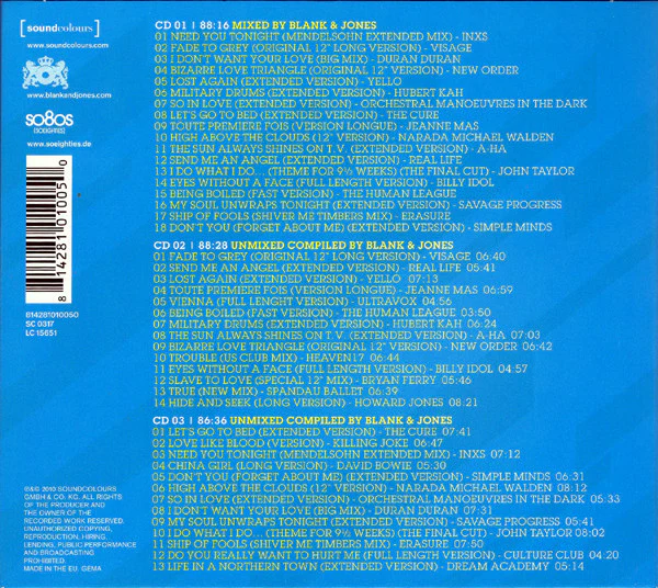 BLANK & JONES, So80s (Soeighties) 3 (Soundcolours; SC 0317, Europe 2010) 2xCD VG/EX - Image 2