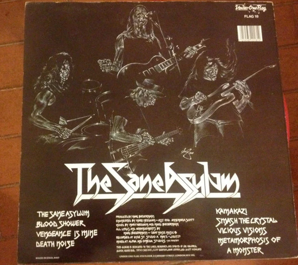 BLIND ILLUSION (PRE - PRIMUS), The Sane Asylum (Under One Flag; FLAG 18, UK 1988, Inner) LP VG/VG+ - Image 2