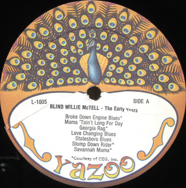 BLIND WILLIE MCTELL, The Early Years - 1927-1933 (Yazoo; L-1005, US Reissue) LP VG/VG - Image 3
