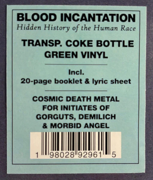 BLOOD INCANTATION, Hidden History Of The Human Race (Century Media; 19802892961, Europe 2025, Gatefold, Booklet, Transparent Coke Bottle Green Vinyl ) LP NEW/NEW - Image 2