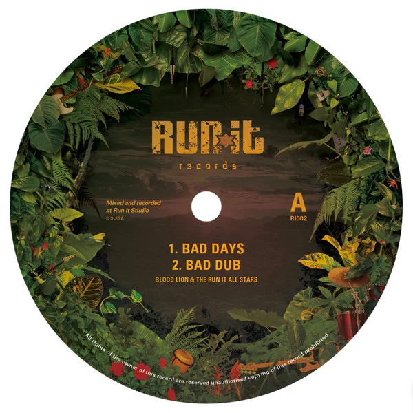 BLOOD LION, THE RUN IT ALL STARS, Bad Days / Wadada (Run It Records; RI002, Switzerland 2016) 12" /VG