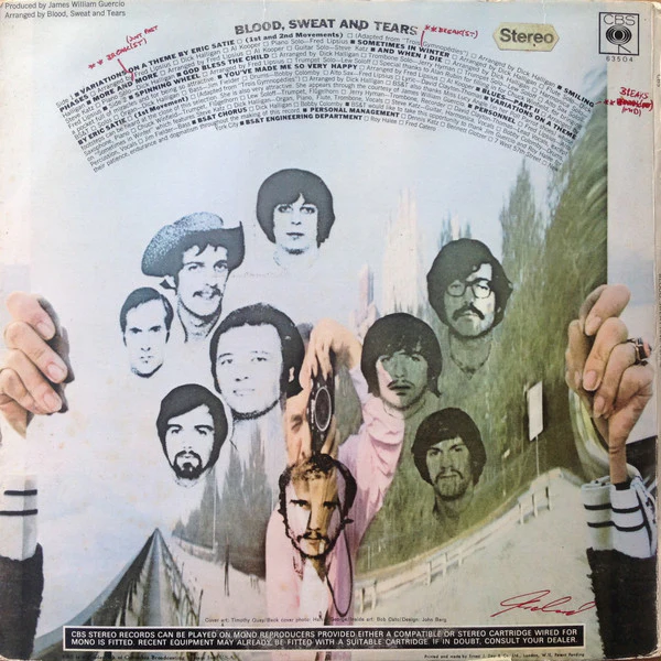 BLOOD, SWEAT & TEARS, Blood, Sweat & Tears (CBS; 63504, UK 1968, Inside-Loading Gatefold Sleeve) LP VG/VG+ - Image 2