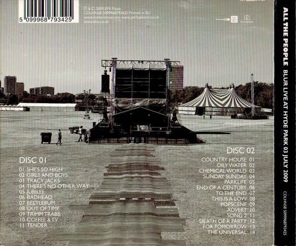 BLUR, All The People (Blur Live At Hyde Park 03 July 2009) (Parlophone; 5099968793425, UK & Europe 2009, Triple Digipak) 2xCD M/M - Image 2