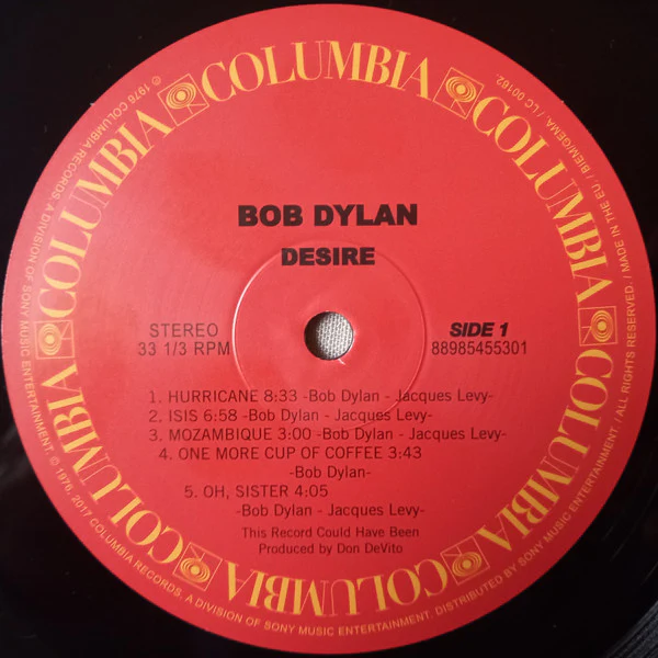 BOB DYLAN, Desire (Columbia; 88985455301, Europe 2017 Reissue, Inner) LP NEW/NEW - Image 3